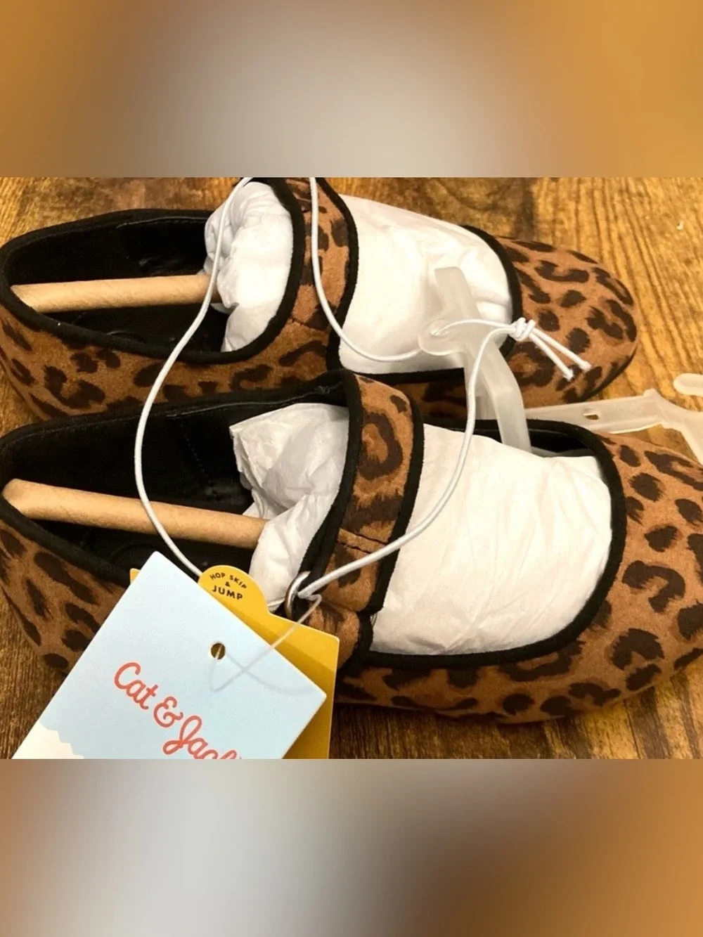 Toddler Addy Ballet Flats - Cat & Jack™ Tan animal print  Size 8T new